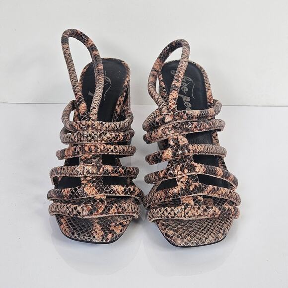 Free People Colette Cinched Heel Python Snakeskin Size 36.5 Sandal - Picture 4 of 12